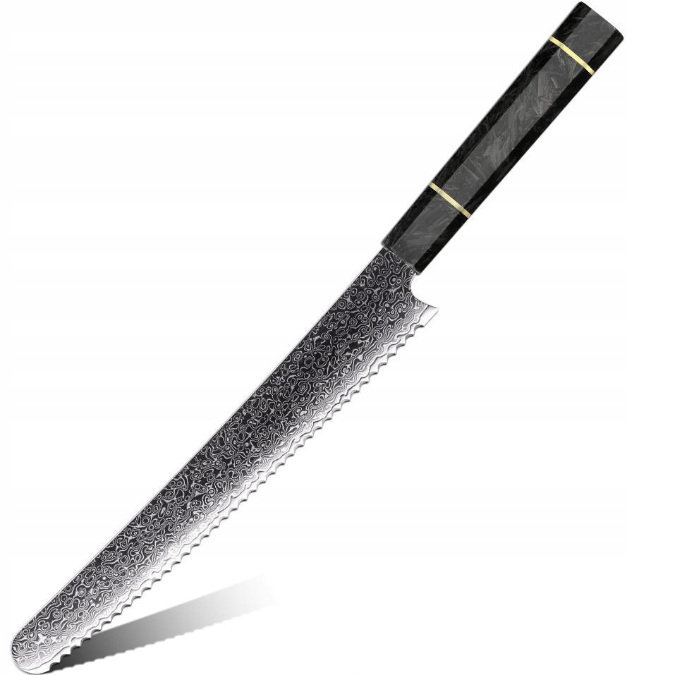 Damaškový kuchynský nôž Tsuriko Bread/Čierna KP-37453