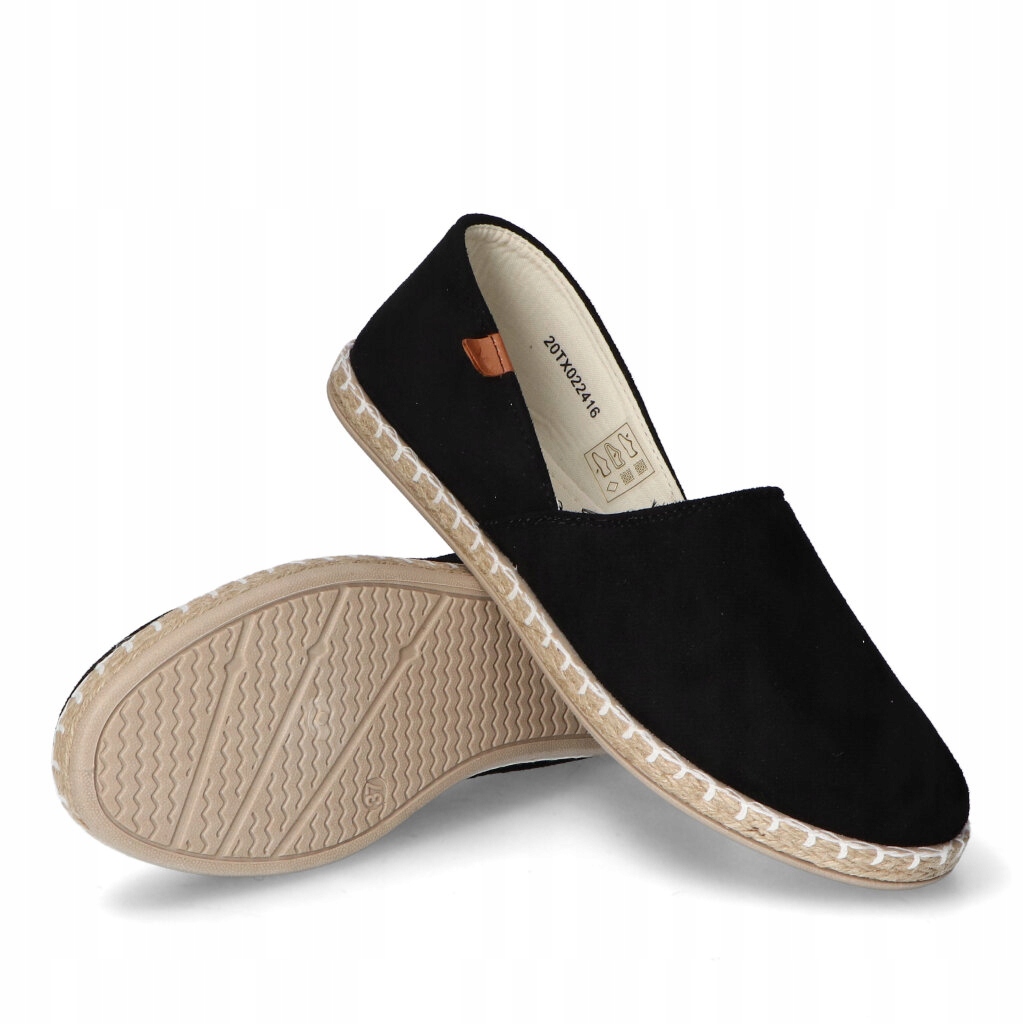 Espadryle News 20TX02-2416 Czarne 37 Długość wkładki 23.5 cm