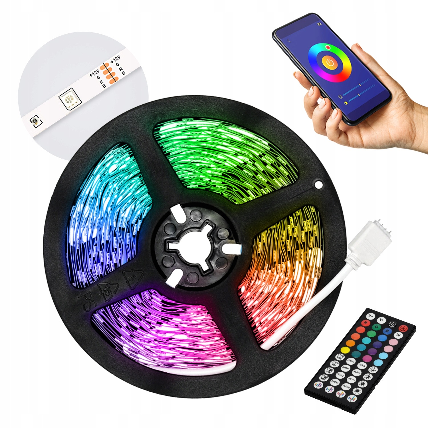 Led pásek 10 m 14 W Rgb stmívatelný, sada s dálkovým ovládáním IP20 Play Kobi