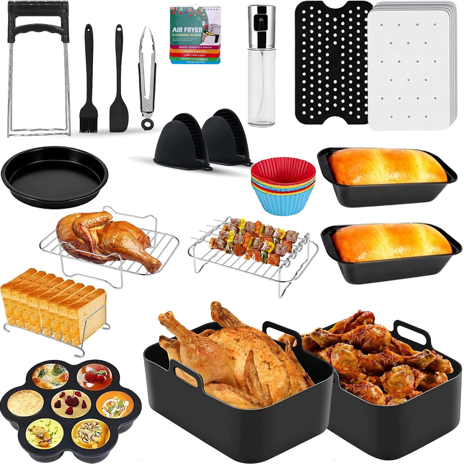 Silikonová forma na Air Fryer Fritéza Vložka Plech na pečení Rošt