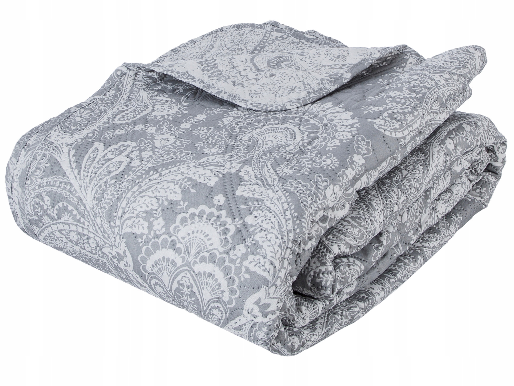 Přehoz na postel světle šedý se vzorem Velký 260x244
