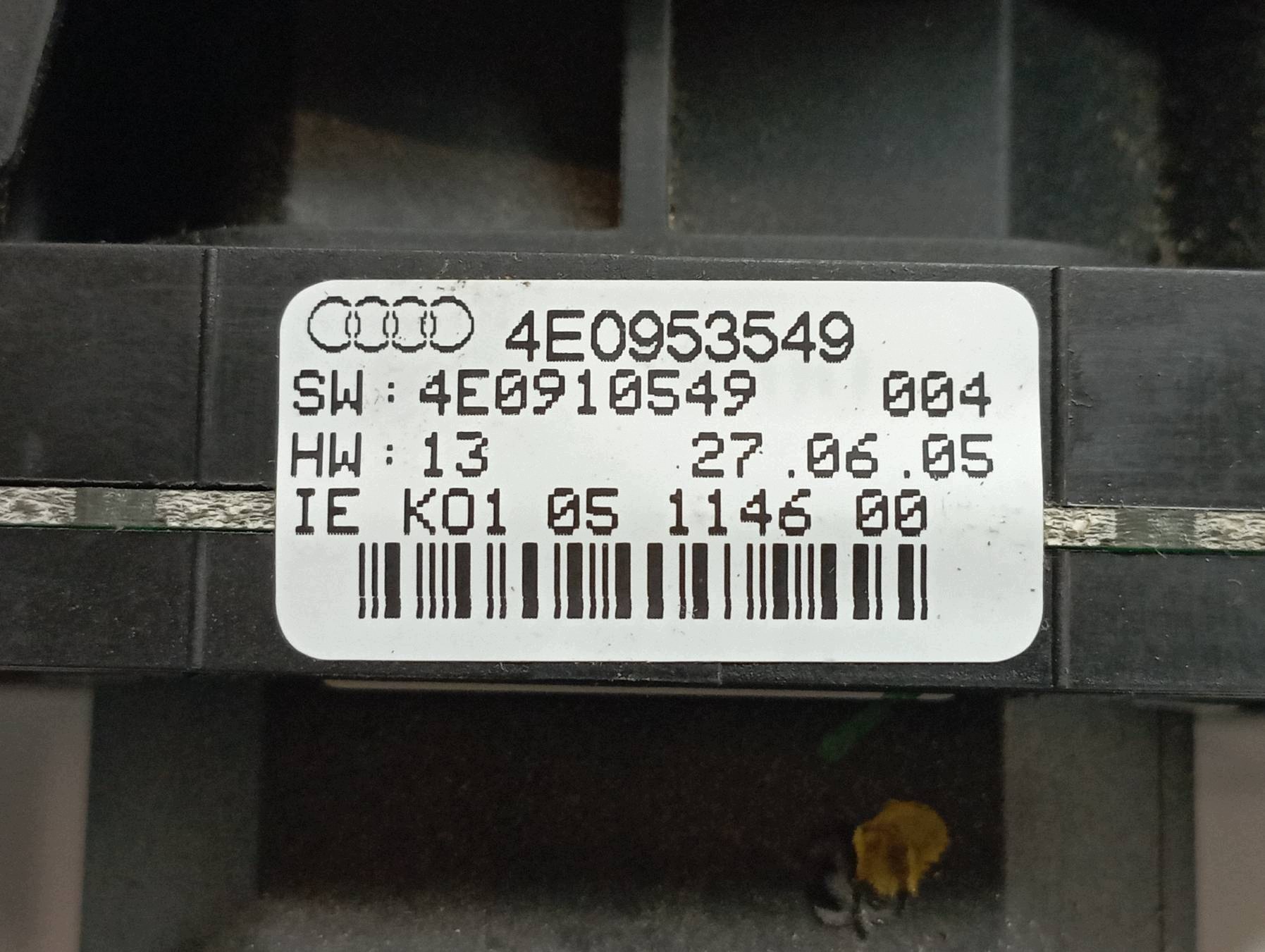commande levier commodo sous volant anneau AIR BAG 4E0910549 4E0953541A Audi A8 II D3