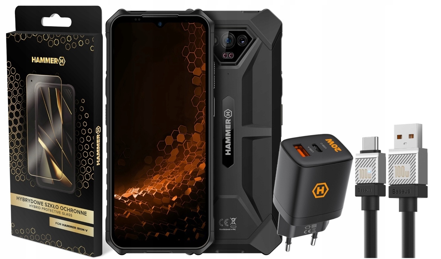 Hammer Iron 5 z noktowizją IP68 wytrzymały ekran 6,5' Bateria 6320mAh Black