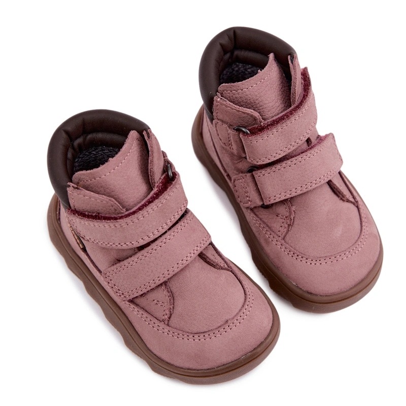 Trzewiki Dziecięce Barefoot Skóra Rzepy Froddo G2110150-5 Brudny Róż 35