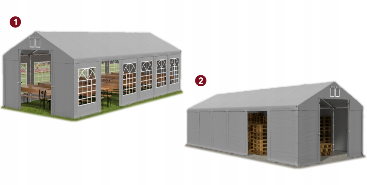 Namiot magazynowy 6x12 RÓŻNE KOLORY FIREPROOF Wysokość 3.1 m