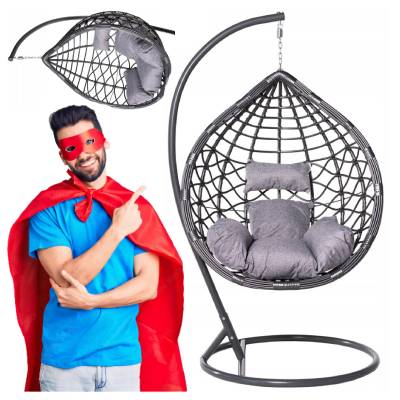 FOTEL WISZĄCY KOKON BUJANY OGRODOWY HUŚTAWKA KOSZ PODUSZKA BOCIANIE GNIAZDO