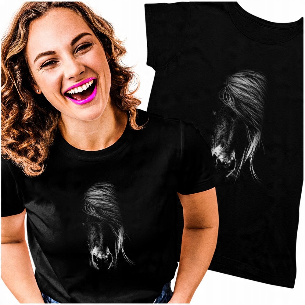 

Glowa Konia 3D Kucyk Prezent Bluzka Jeźdzca 2XL