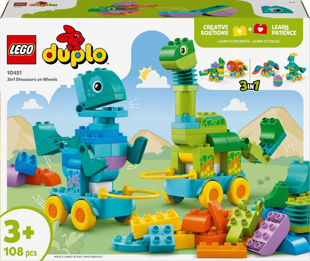 Lego 10451 Duplo Dinosauři na kolečkách 3v1