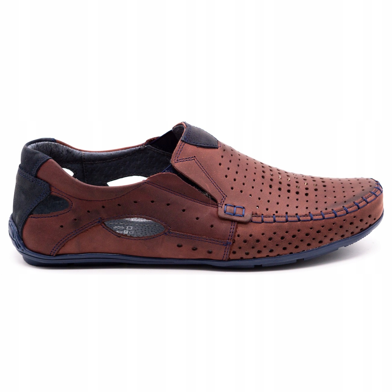 

Buty Męskie Mokasyny Skóra Na Lato 901 Bordowy 45