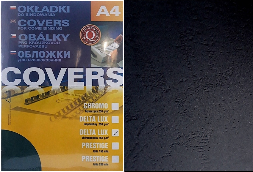 

Okładki do bindowania skóropodobne czarne 407021