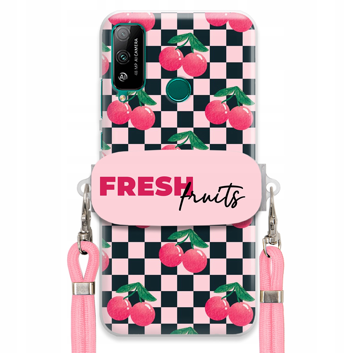 Pouzdro pro Huawei Honor Play 4T Růžové vodítko Funkční úchyt Fresh Fruits