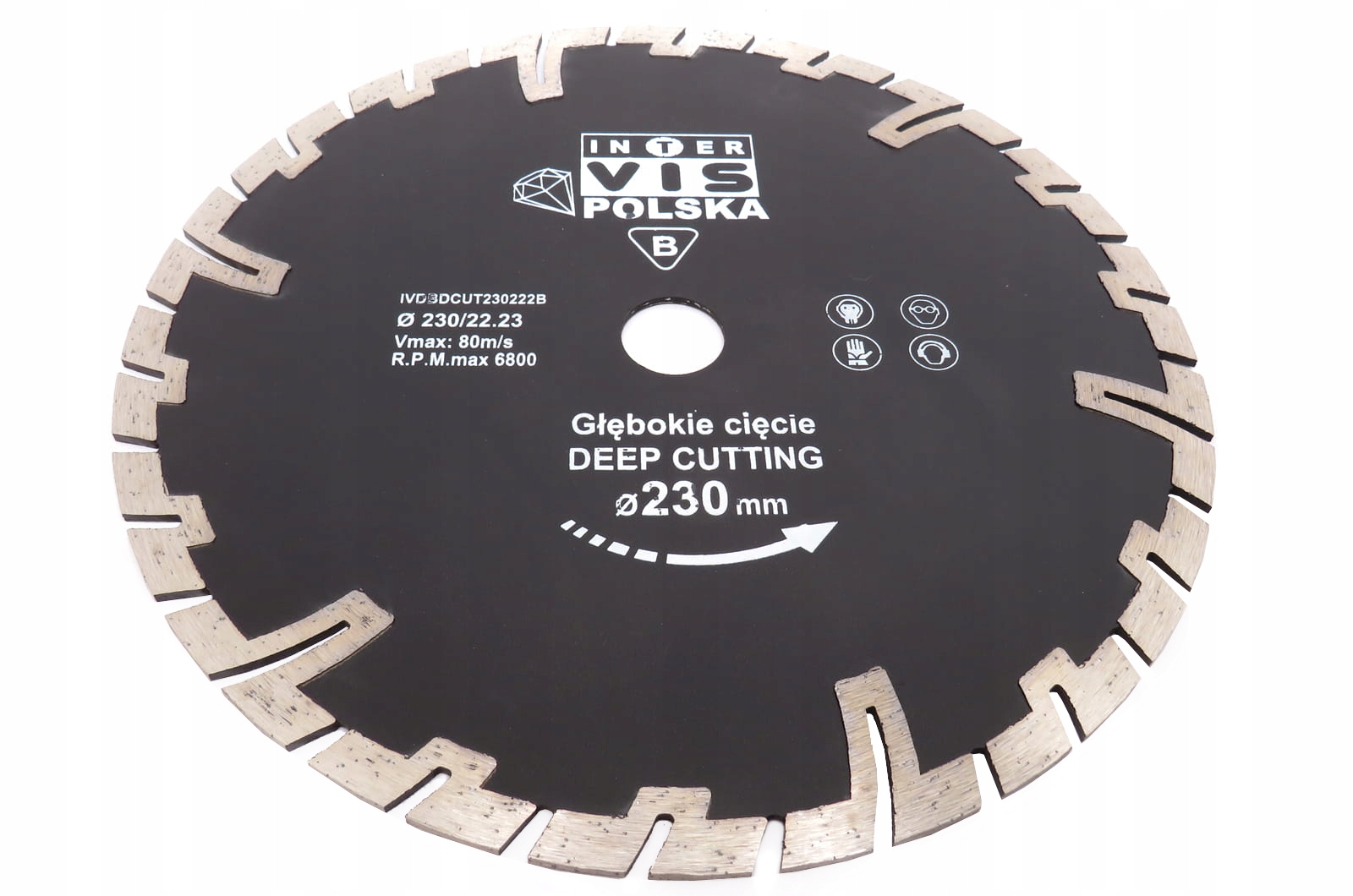 TARCZA DO BETONU DIAMENTOWA INTERVIS 230 DEEP CUT Średnica otworu 22,2mm