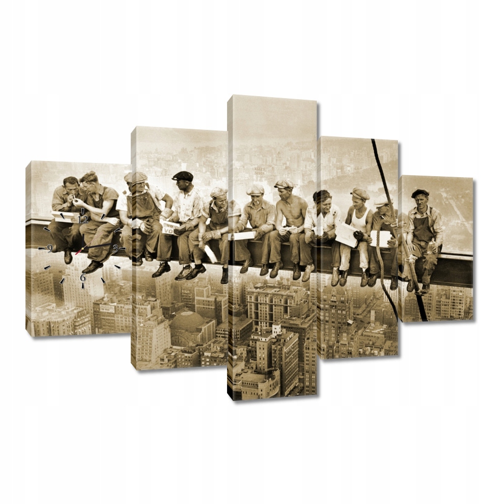 Nástenné hodiny 150x105 Robotníci na nosníku