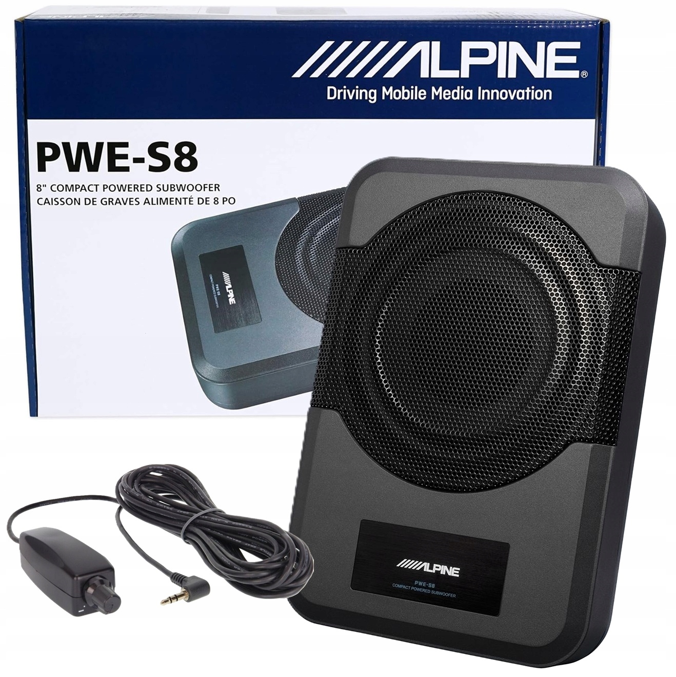 Alpine PWE-S8 Aktywny subwoofer pod fotel 20 cm Moc 240W Łatwy montaż