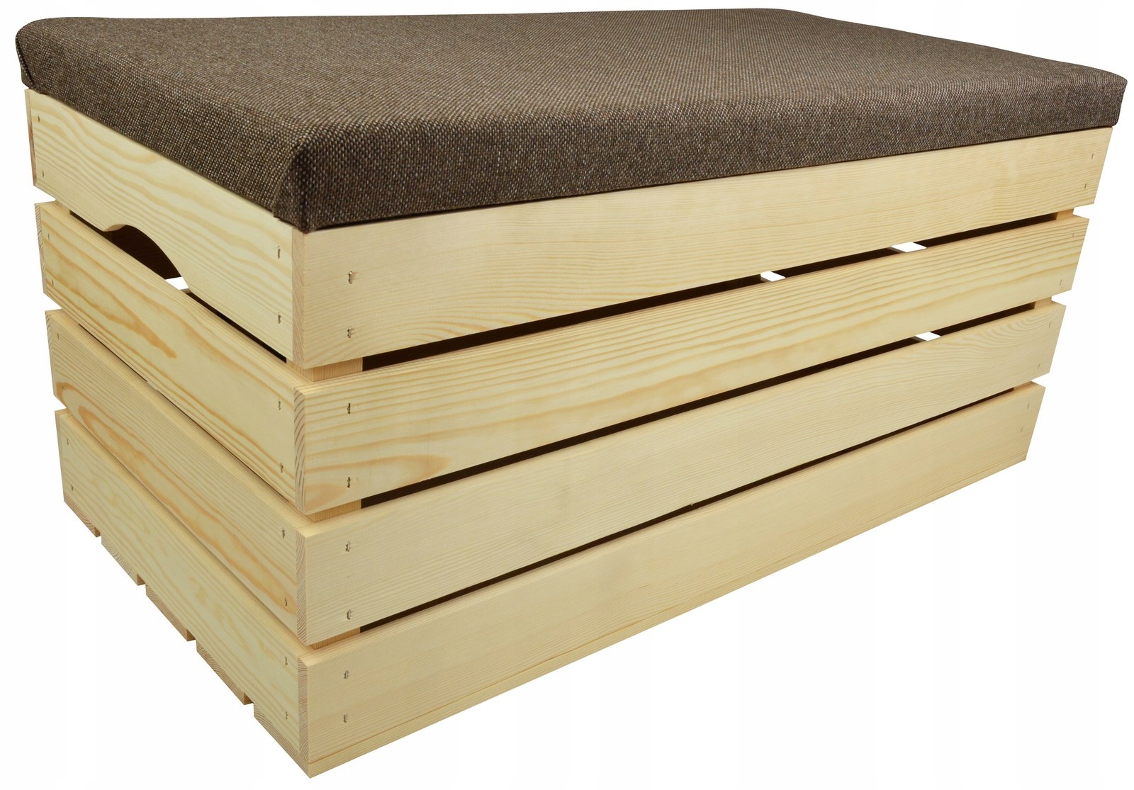 

Pufa Drewniana Sosna Kufer Siedzisko Tapiecrowane