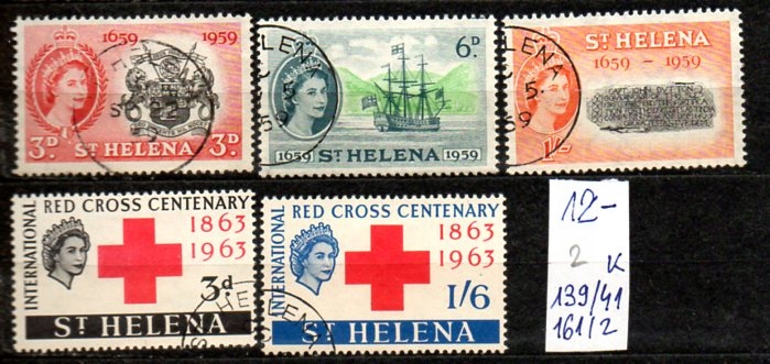 St. Helena 2 , nr 139/41 , 161/2 , komplet
