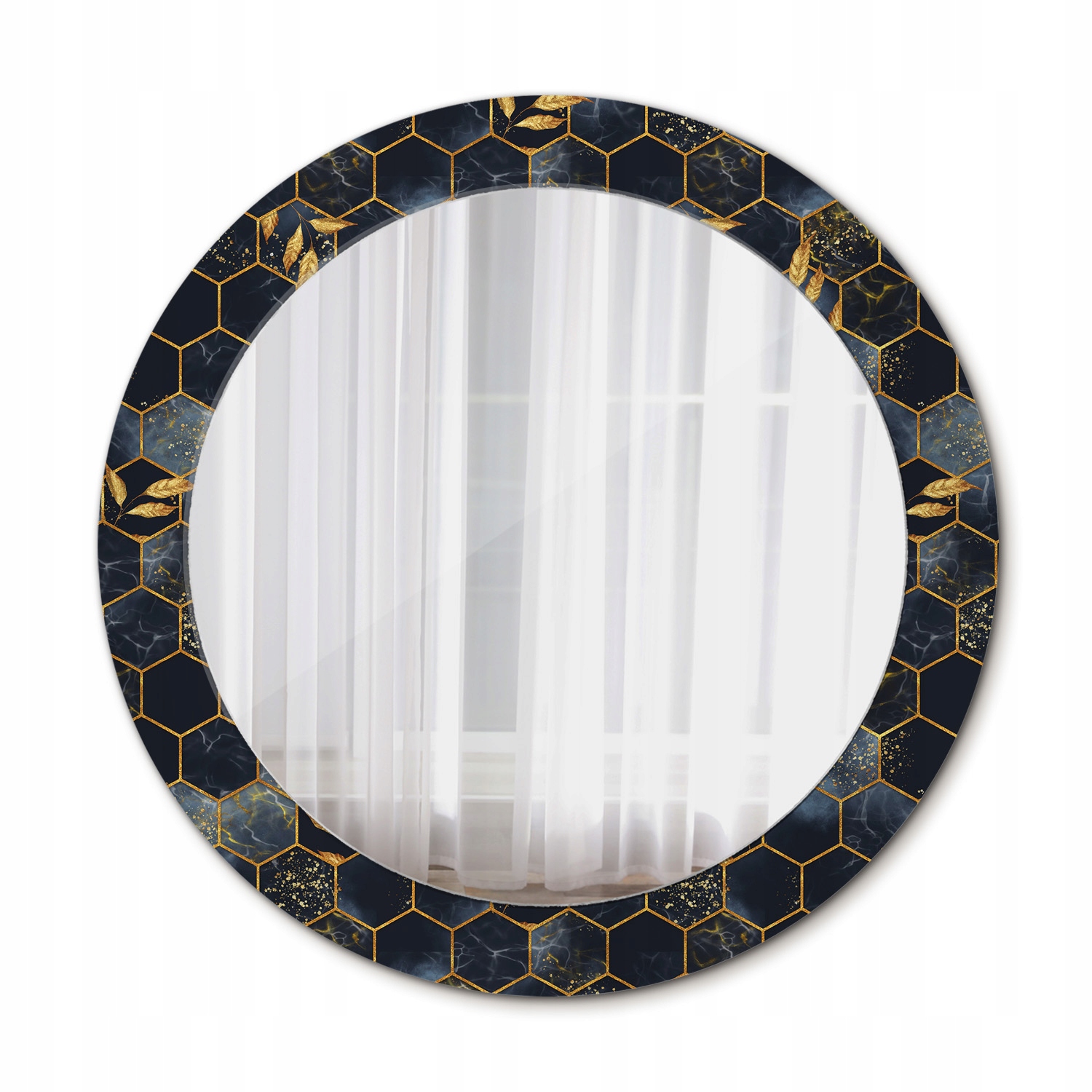 Moderné okrúhle zrkadlo Mramor hexagon 70 cm