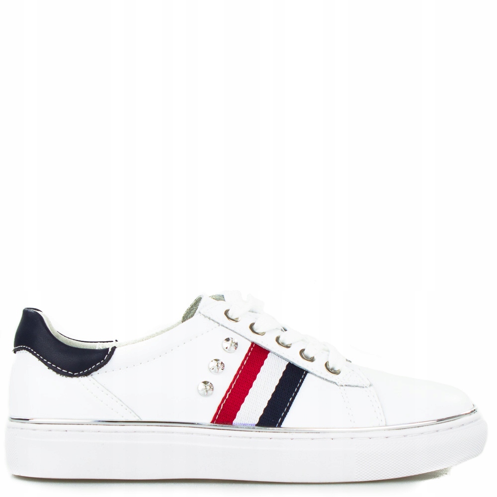 

Białe Tenisówki Na Platformie Skórzane Cyrkonie 39