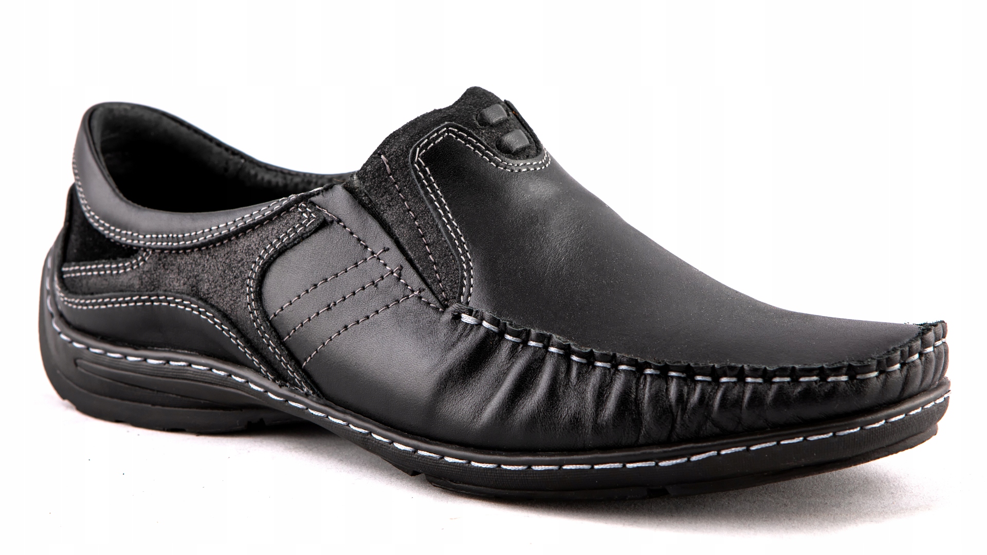 Mokasyny męskie POLSKIE buty skórzane 42