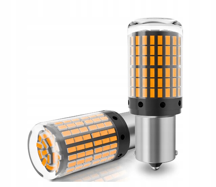 Żarówki Samochodowe PY21W Pomarańczowe Led Canbus 144 Led Mocne 2szt.