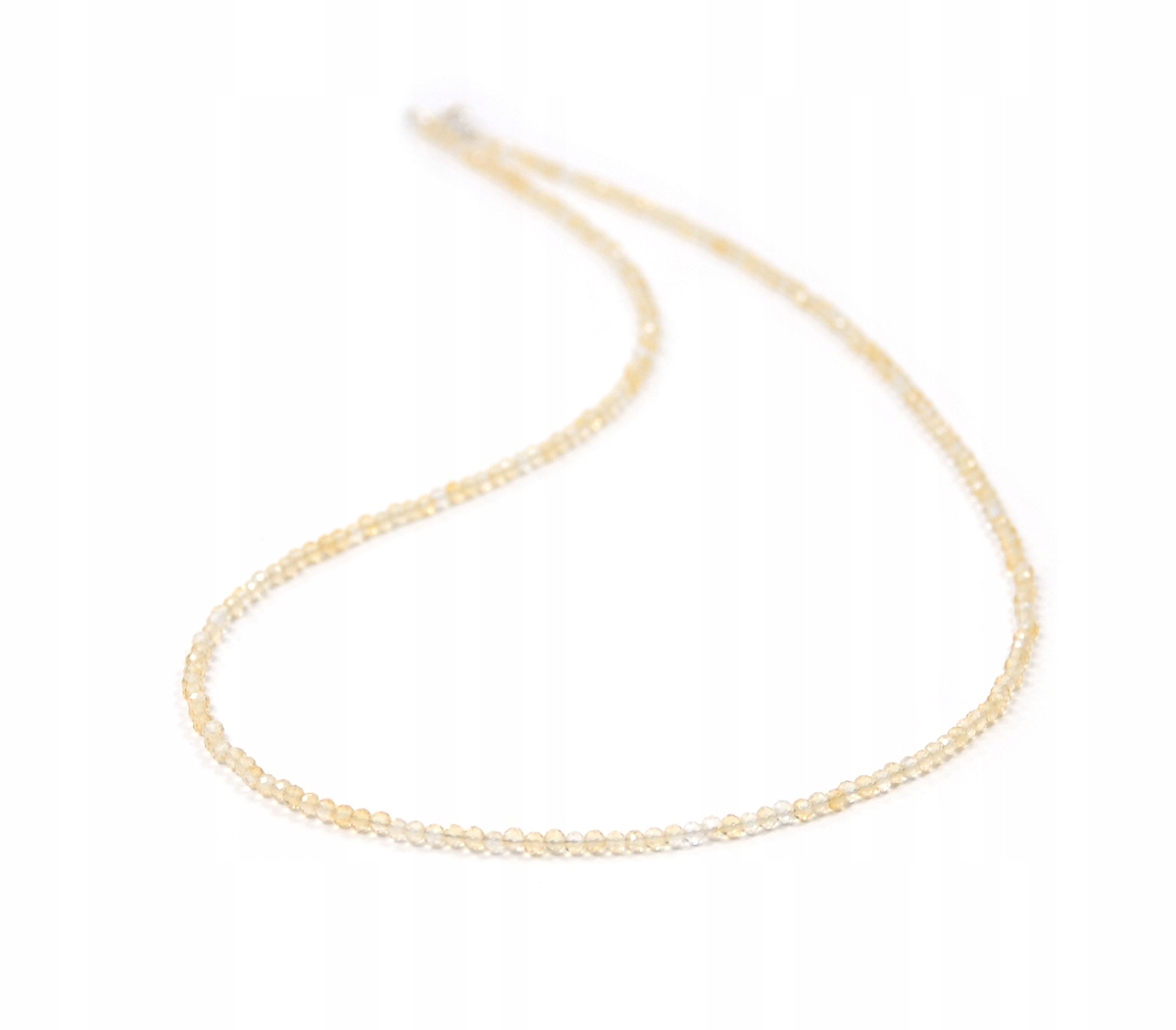 Naszyjnik naturalny Cytryn cytrynian żółty kwarc kulki fasetowane 2mm