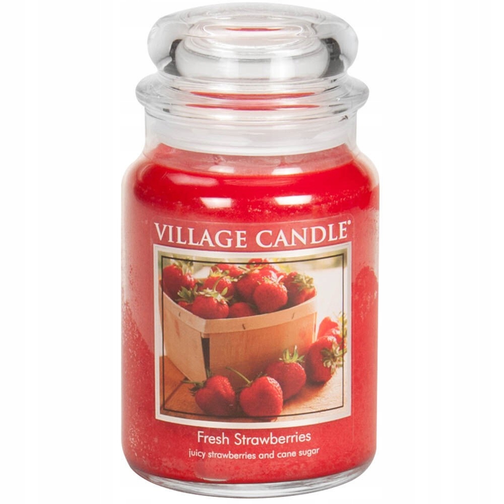 

Duża świeca Fresh Strawberries Village Candle