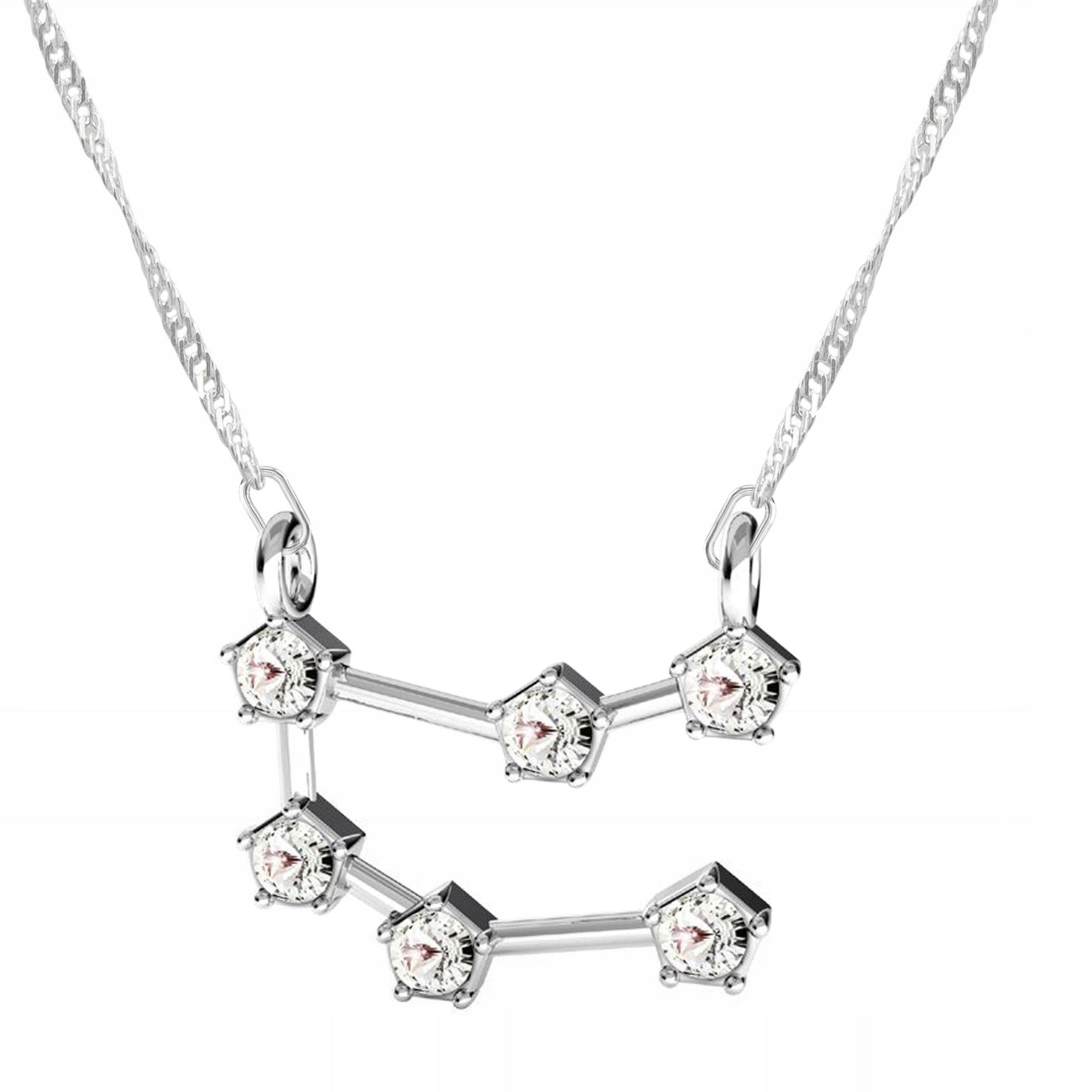 Stříbrný náhrdelník Gemini Blíženci Znamení s dvojčaty zvěrokruhu Stříbro 925