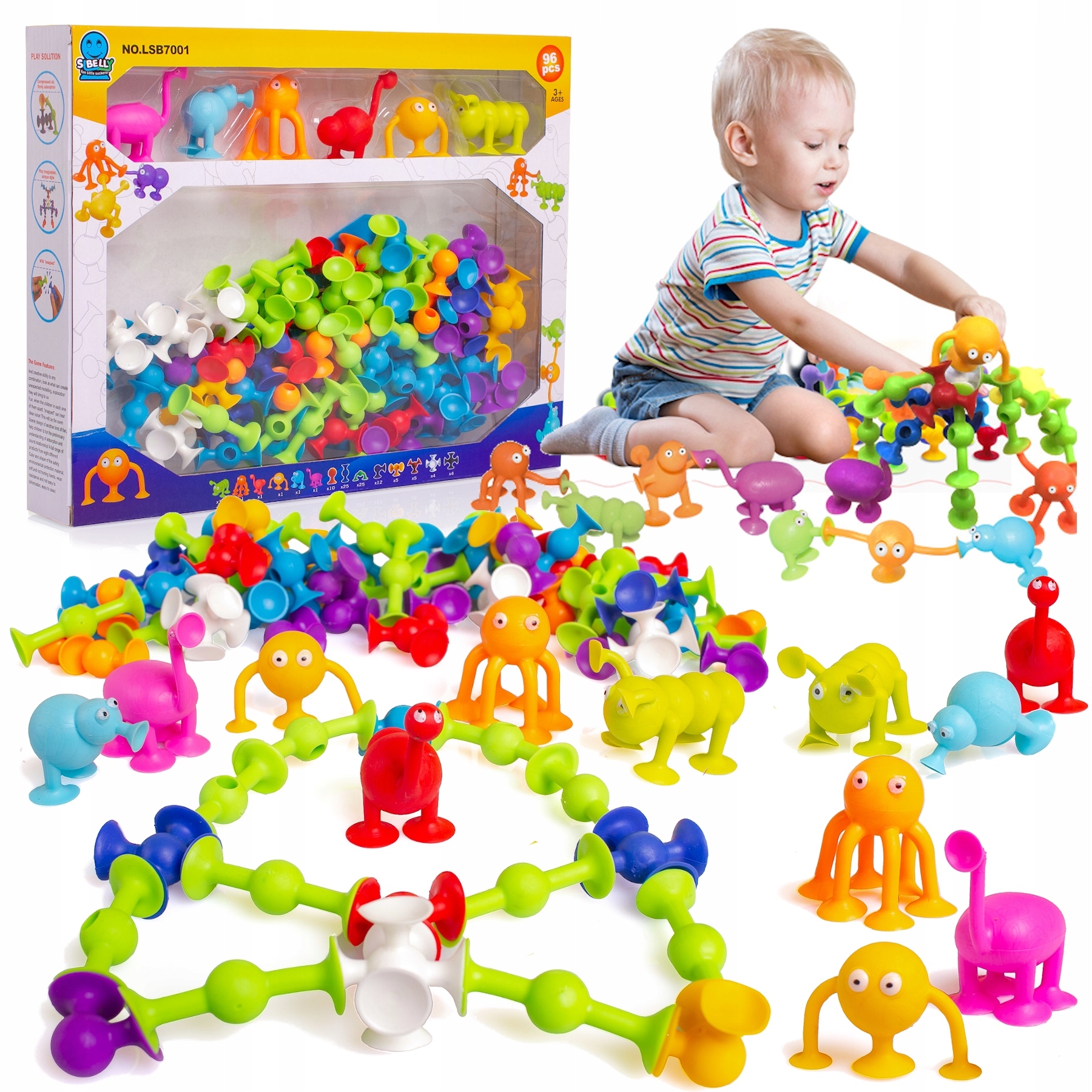 

Przyssawki Klocki Konstrukcje Pop Klik Edu 96 szt