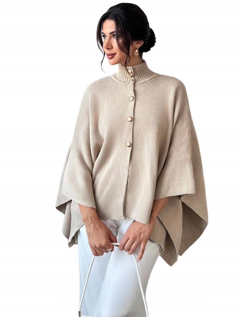 SHEIN ELEGANCKIE DZIANINOWE PONCZO M