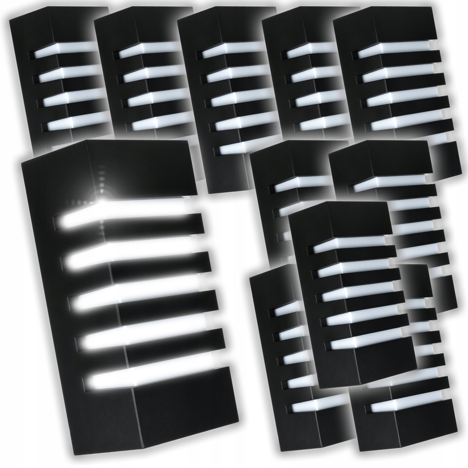 11 x Venkovní Fasádní Lampa Černá Hliníková Nástěnná Lampa E27 IP55