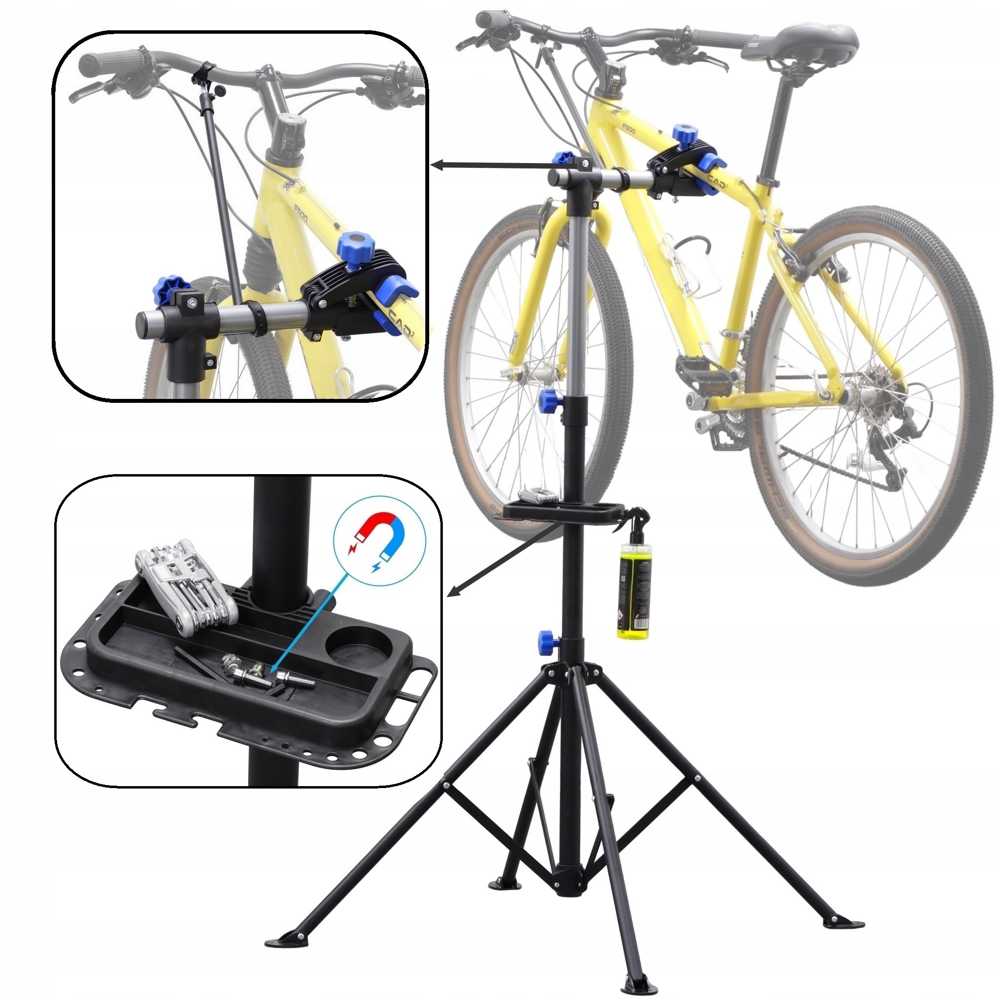 Stojak Rowerowy Serwisowy Wieszak Uchwyt Z Półką