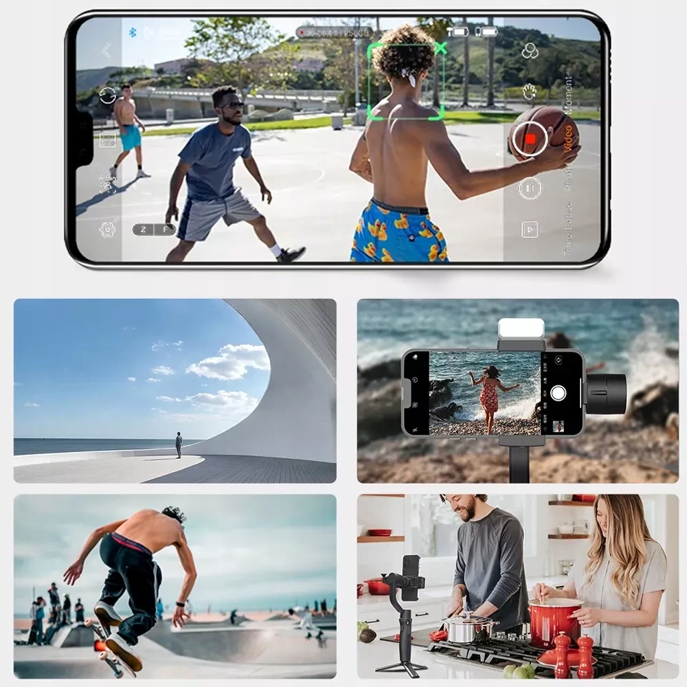 GIMBAL Stabilizator Hohem Mobile+ 3-osiowy do Telefonu Smartfona na Telefon Materiał tworzywo sztuczne