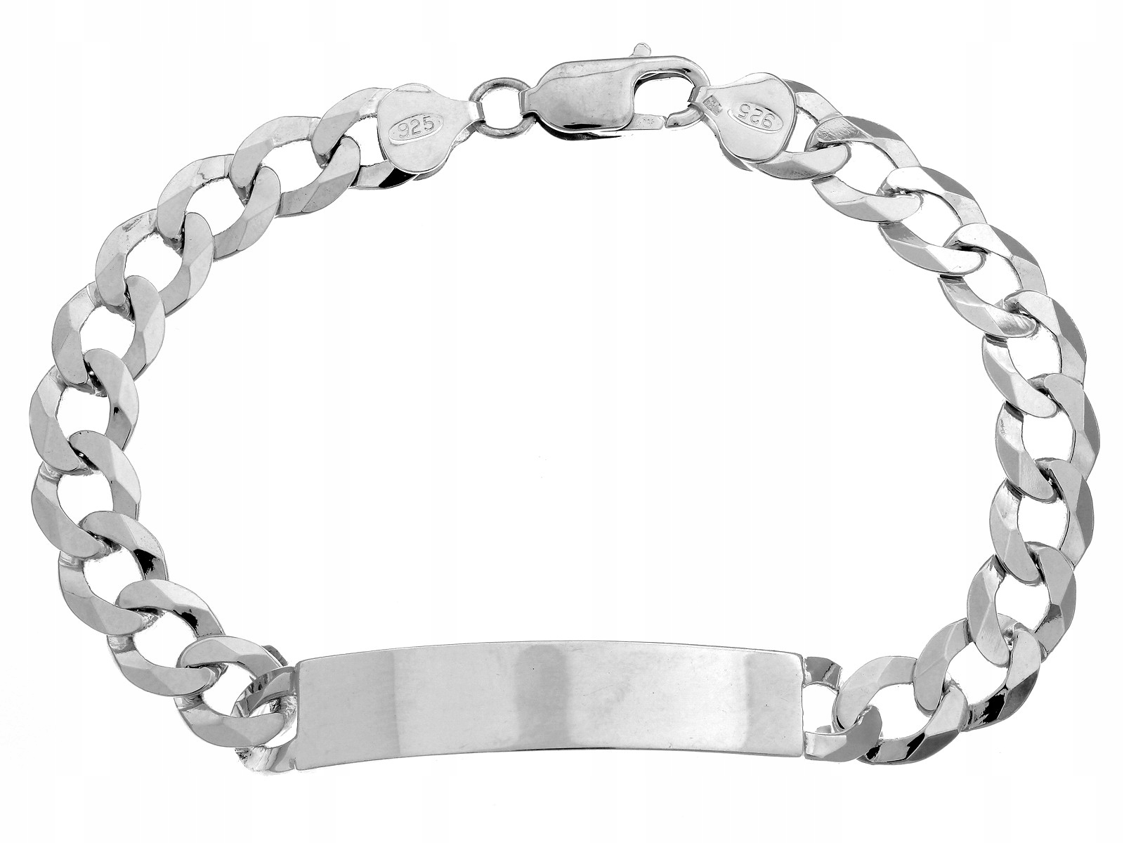 Pánský lesklý náramek ze stříbra 925, 20,26 g, Gravírování Vel 22