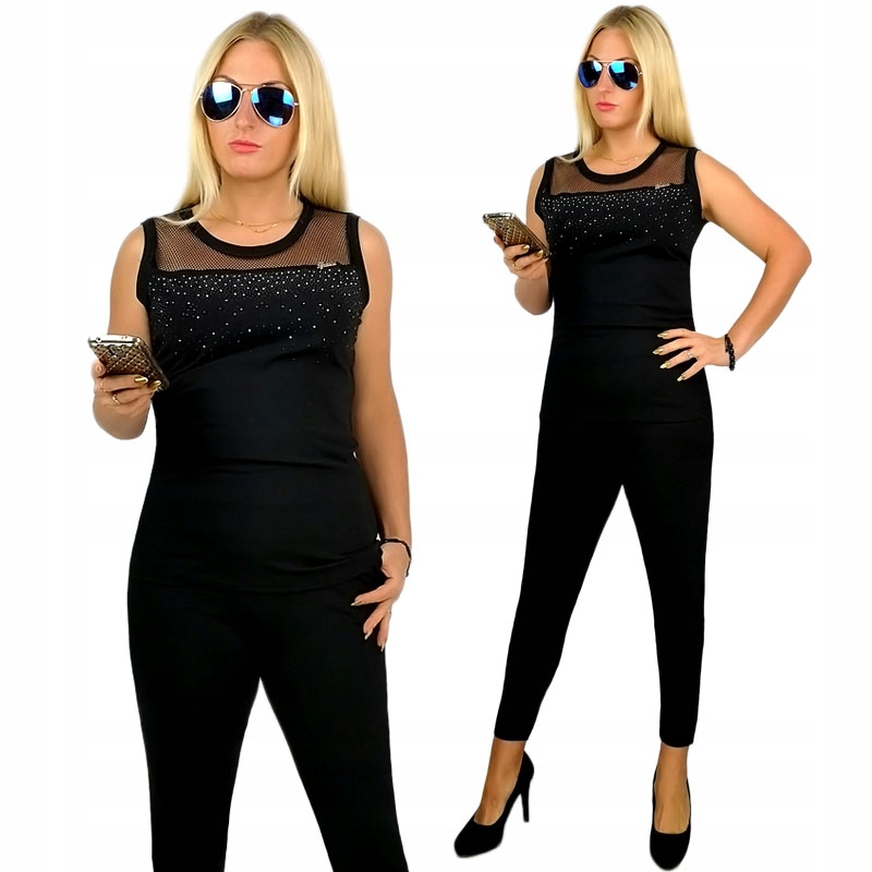 

Modny Komplet Zestaw Bluzka + Spodnie 42 / XL