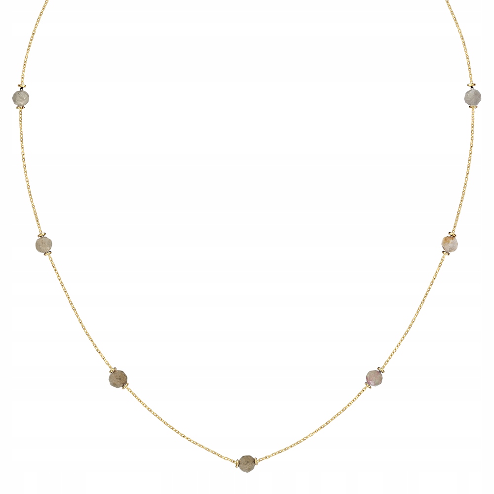 Naszyjnik Złoty z Kamieniami Księżycowymi Moonstone Złoto 585 Sadva