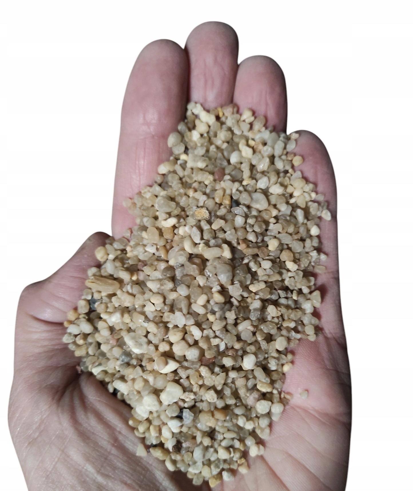 Přírodní mini oblázek s křemenem pro zahradní akvárium 2-4 mm Béžový 20 Kg