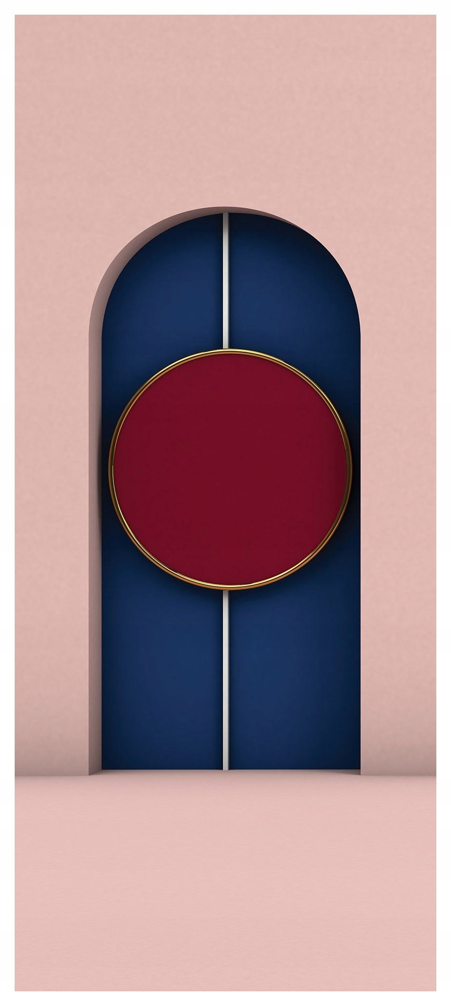 Samolepka Fototapeta Oblouk Geometrie Pastelový minimalismus růžová-tyrkysová 91x211