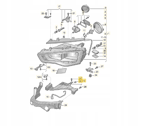 Ліхтар ковзання лівий AUDI A5 8T0941453D