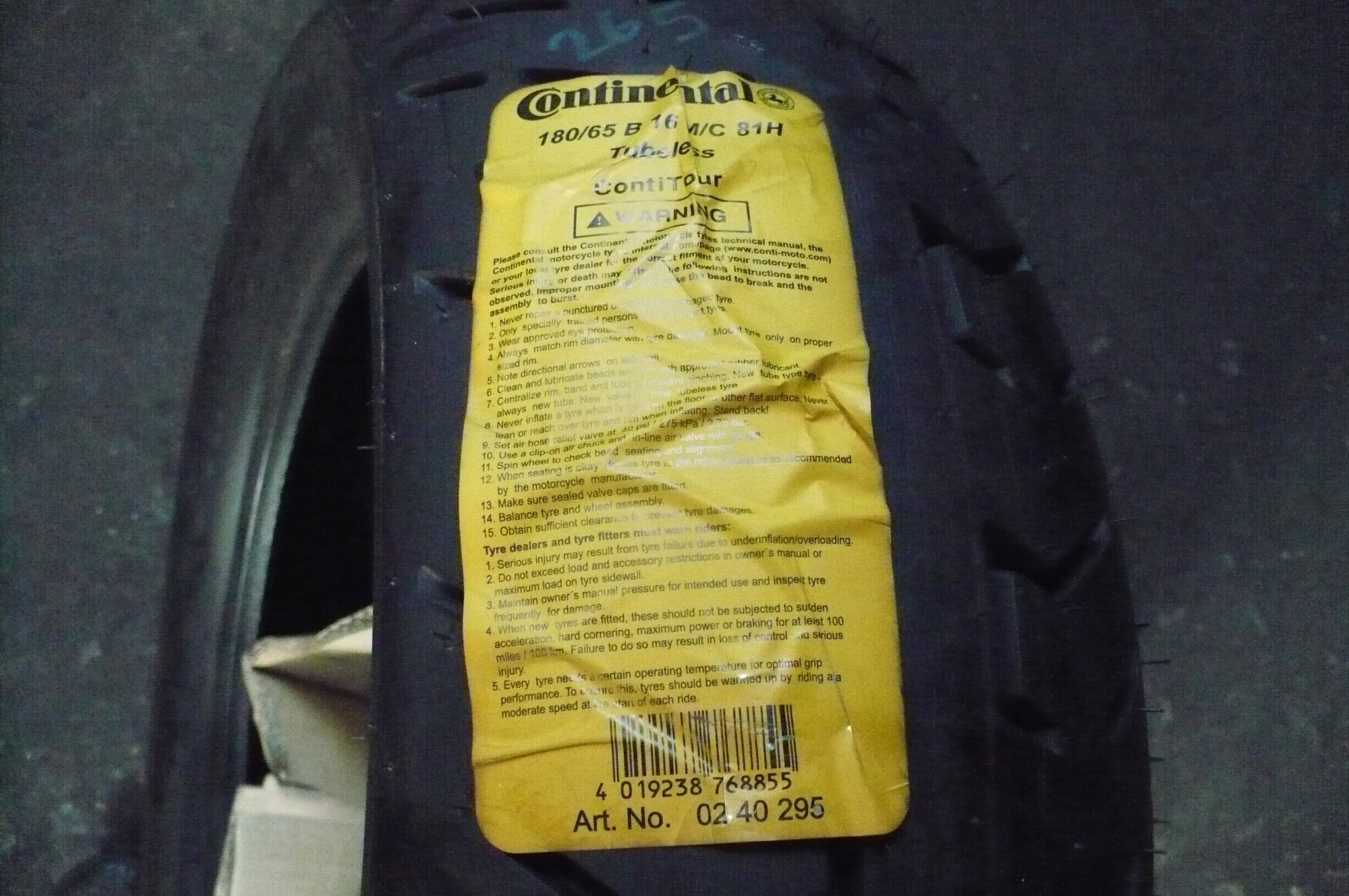 180/65-16 18065B16 Continental ContiTour Nová 2016