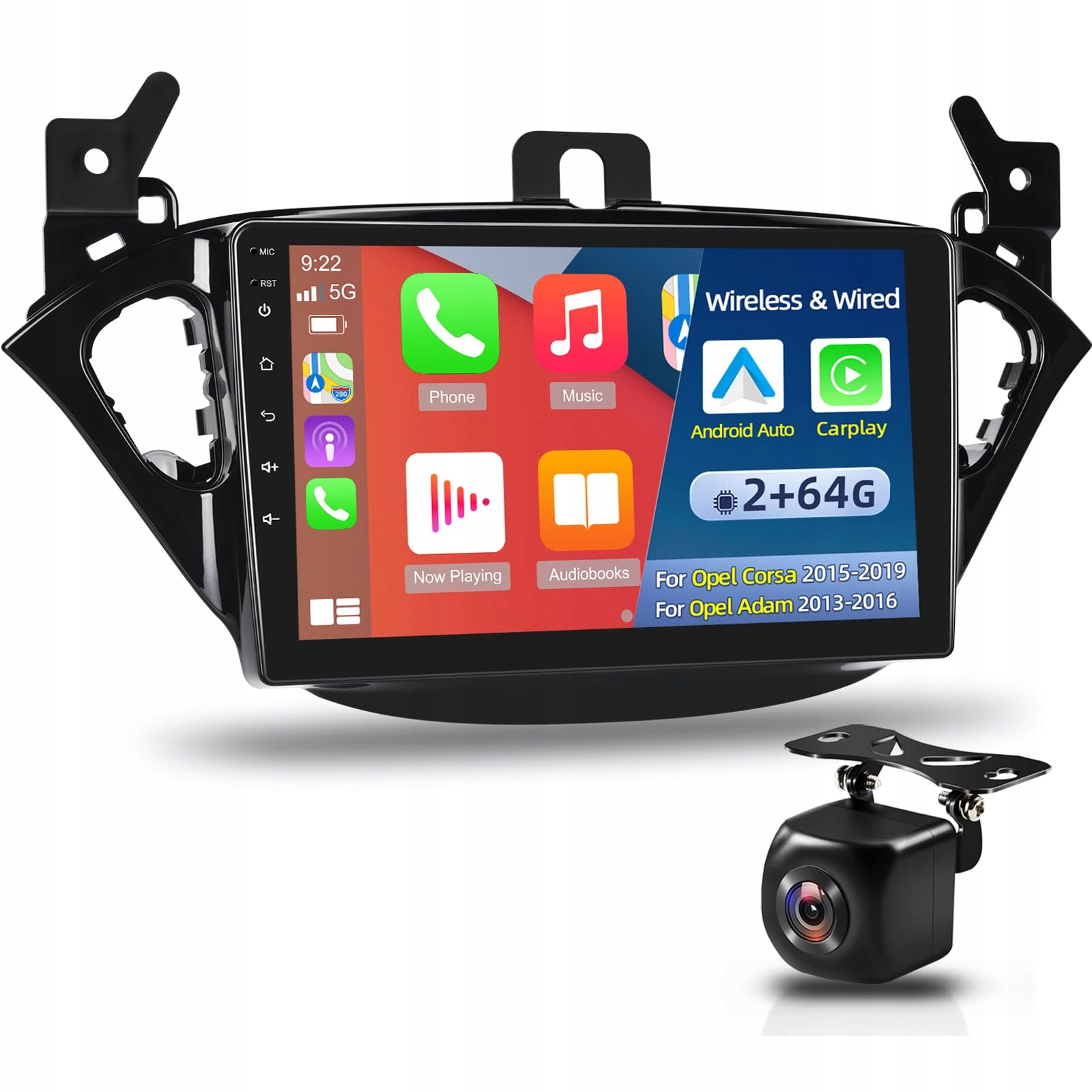 Autorádio Carplay Android Opel Corsa 2015-19 Adam 2013-16 Kamera