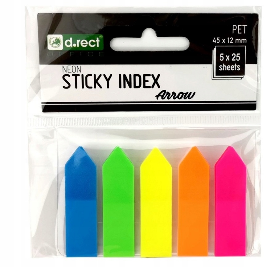 

Zakładki Indeksujące Pet 45x12mm 5x25szt Strzałki