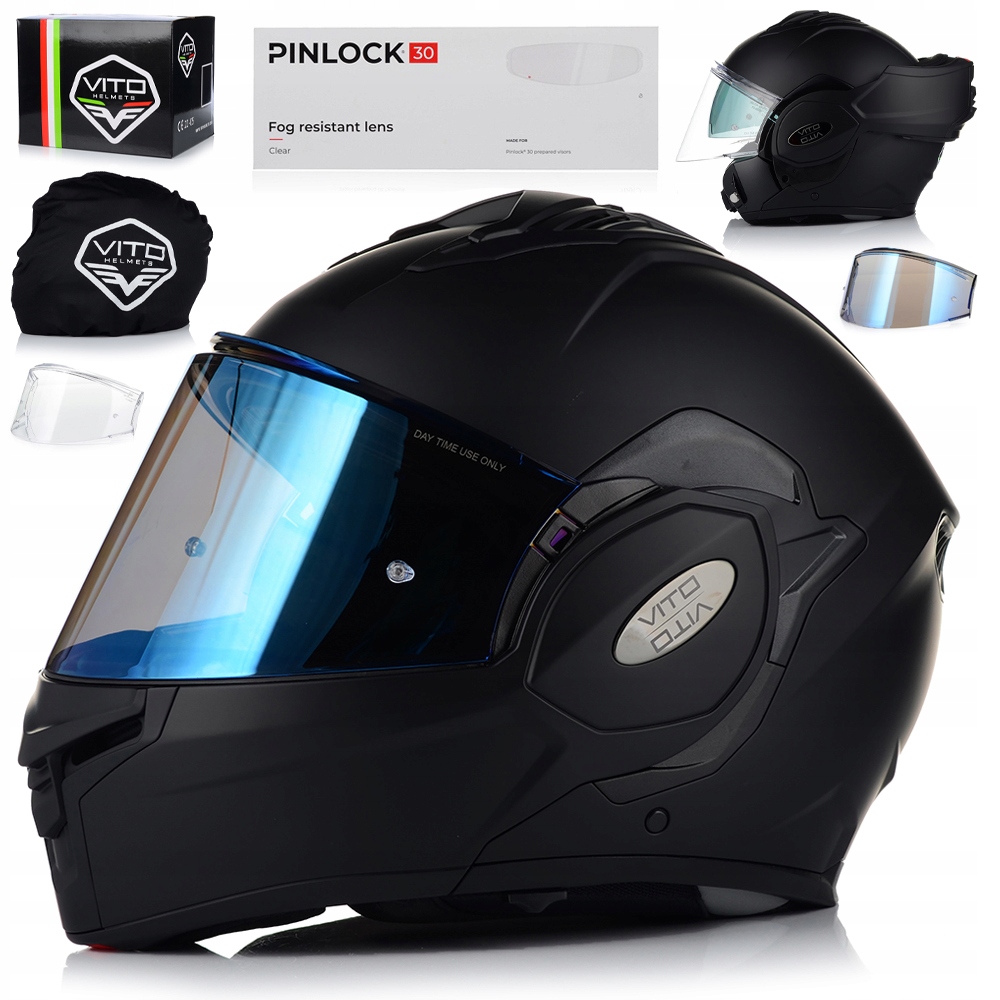 Motocyklová Přilba Čelistní| Vito Reverse Pinlock Blenda Dvojité Sklo