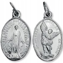 MICHAŁ ARCHANIOŁ | MATKA BOSKA NIEPOKALANA - SREBRNY MEDALIK 925 ze srebra