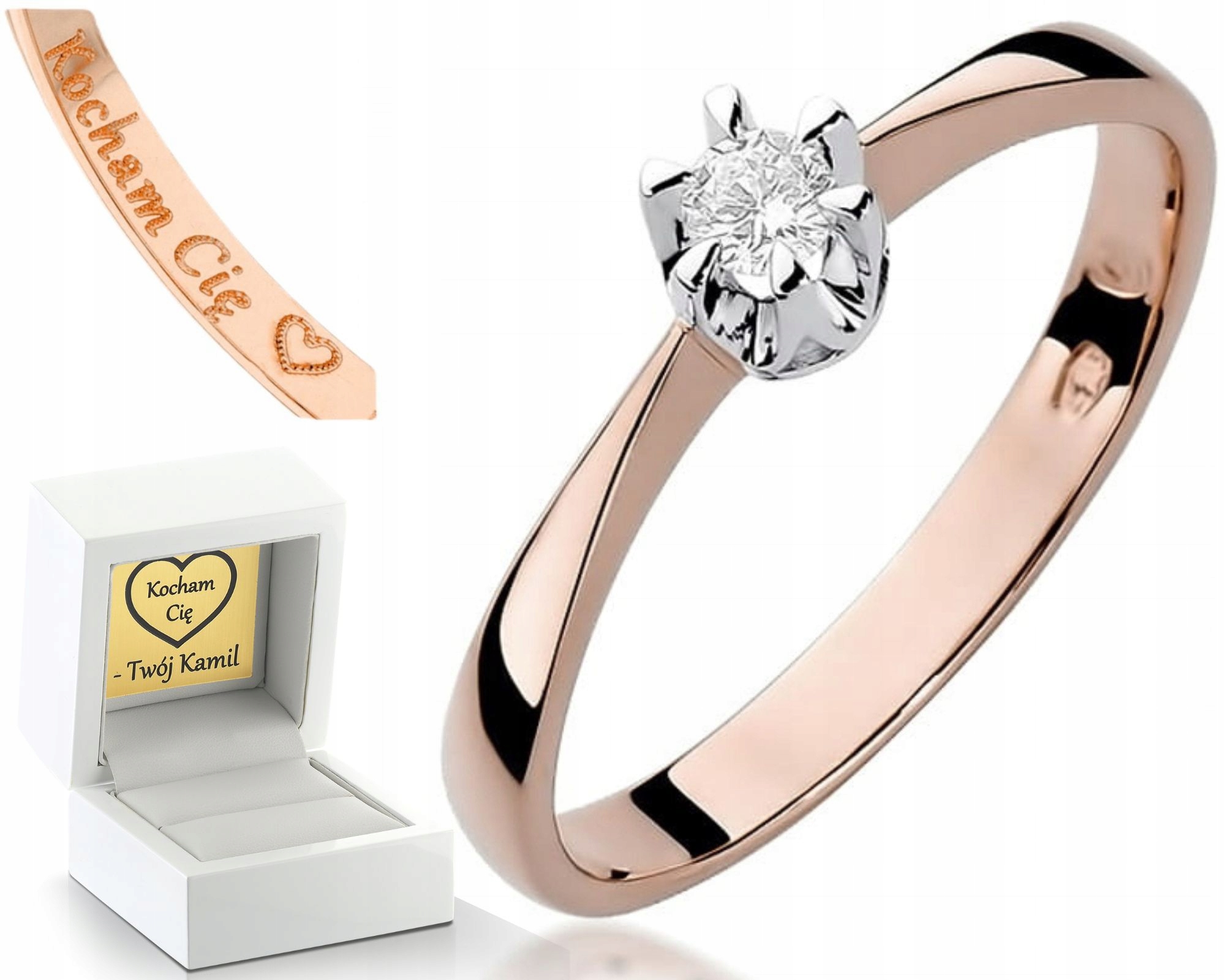 Zlatý Prstýnek Zásnubní Prstenn Růžové Gravírování 585 Gravírování Bonus