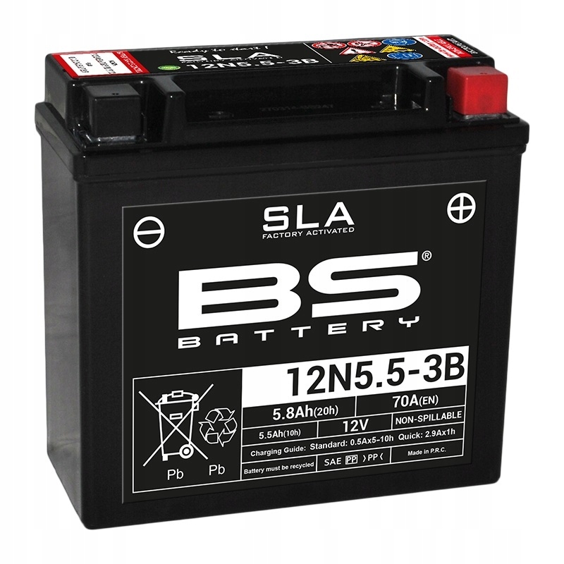 Bs Battery Sla batéria bezúdržbová továrni aktivovaná 12N5.5-3B 300840
