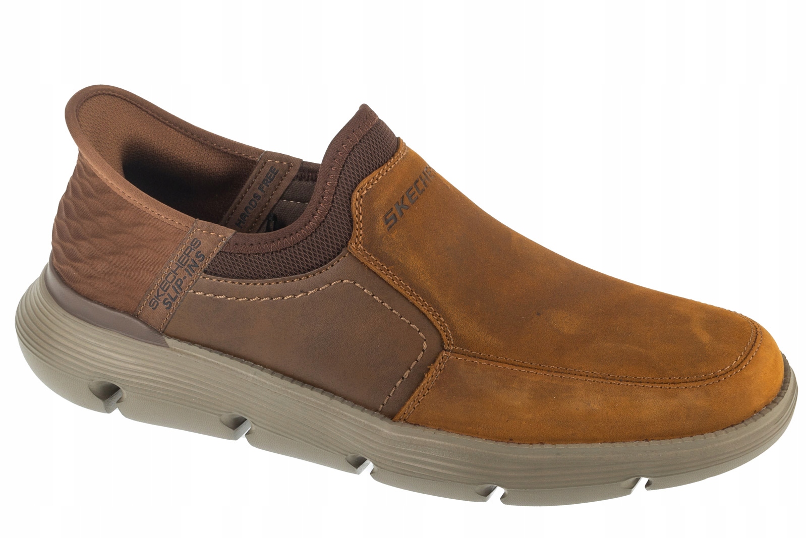 Skechers Slip-ins: Garza Dorado (44) Pánské kožené polobotky, hnědá barva