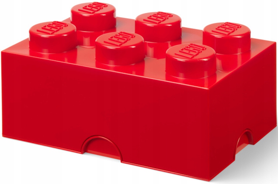 Lego Pojemnik Klocek Brick 6 Pudełko Czerwony 38CM