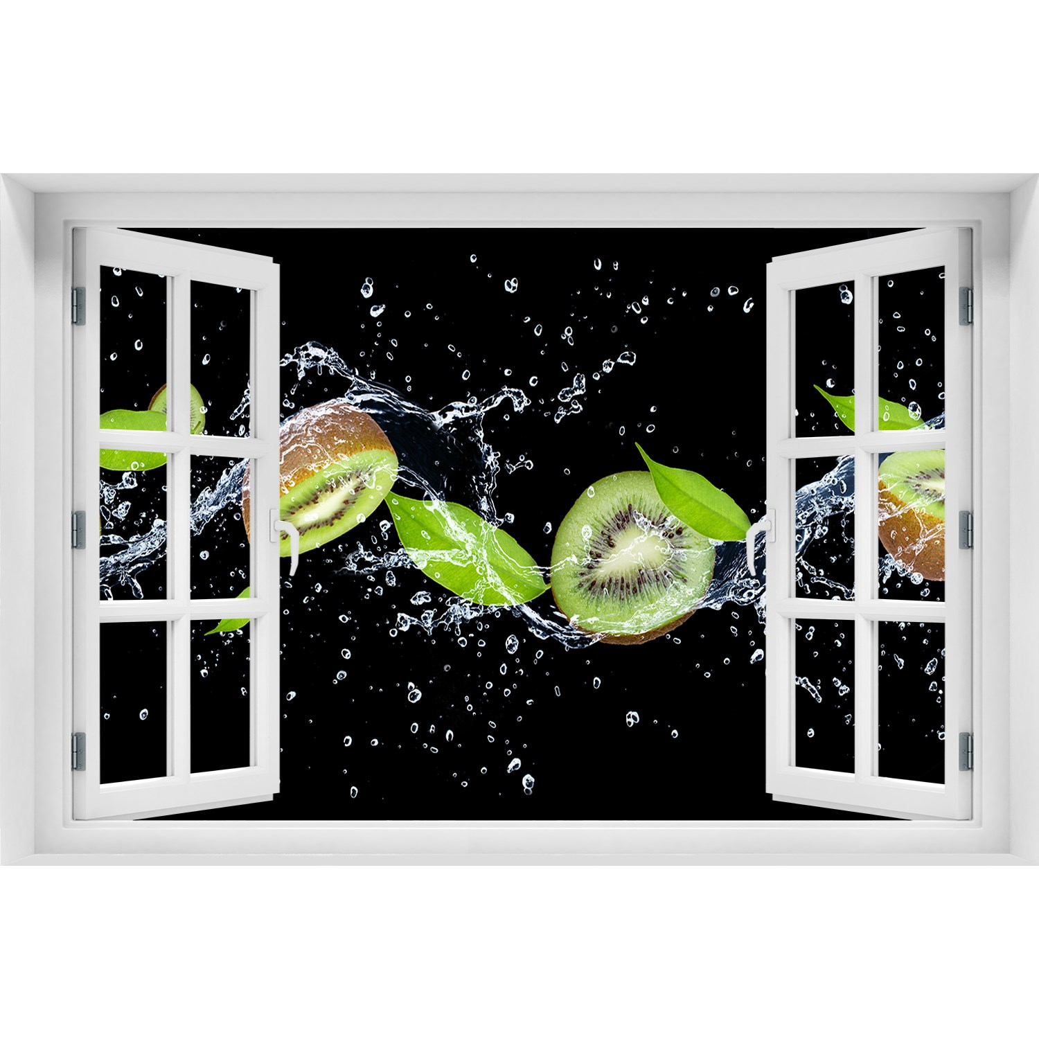 

Naklejka 3D Okno na ścianę Kiwi i woda 90x60