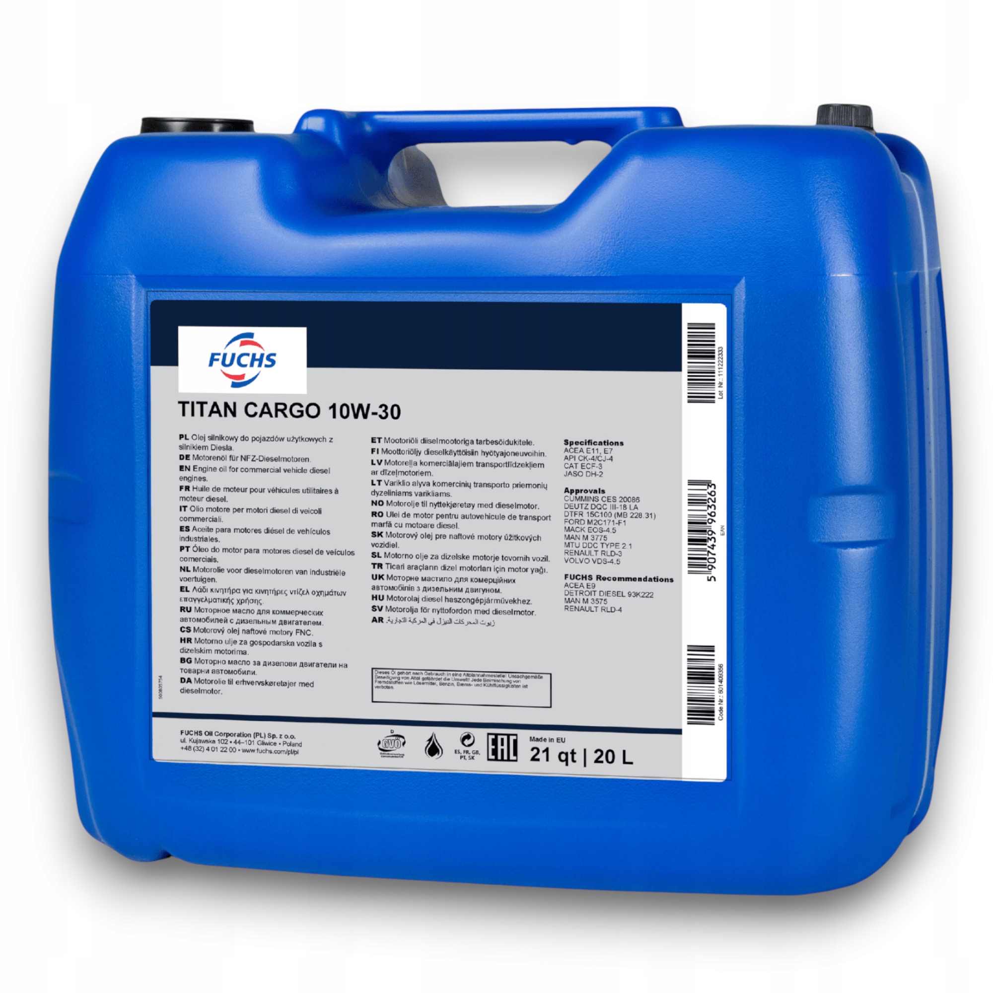 Olej silnikowy Fuchs Titan Cargo Sae 10W-30 20L