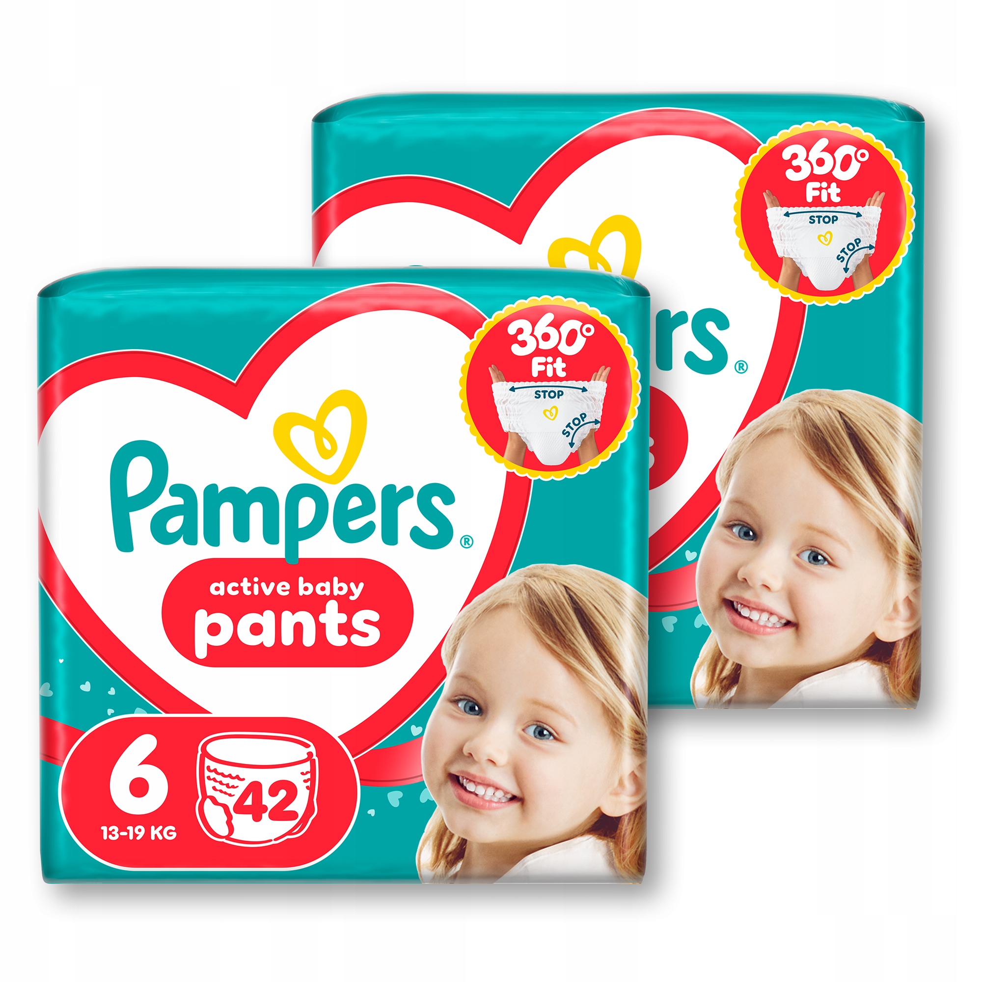 Pampers Active Baby Pants rozmiar 6, 2x 42 szt., 13-19 kg Pieluchomajtki